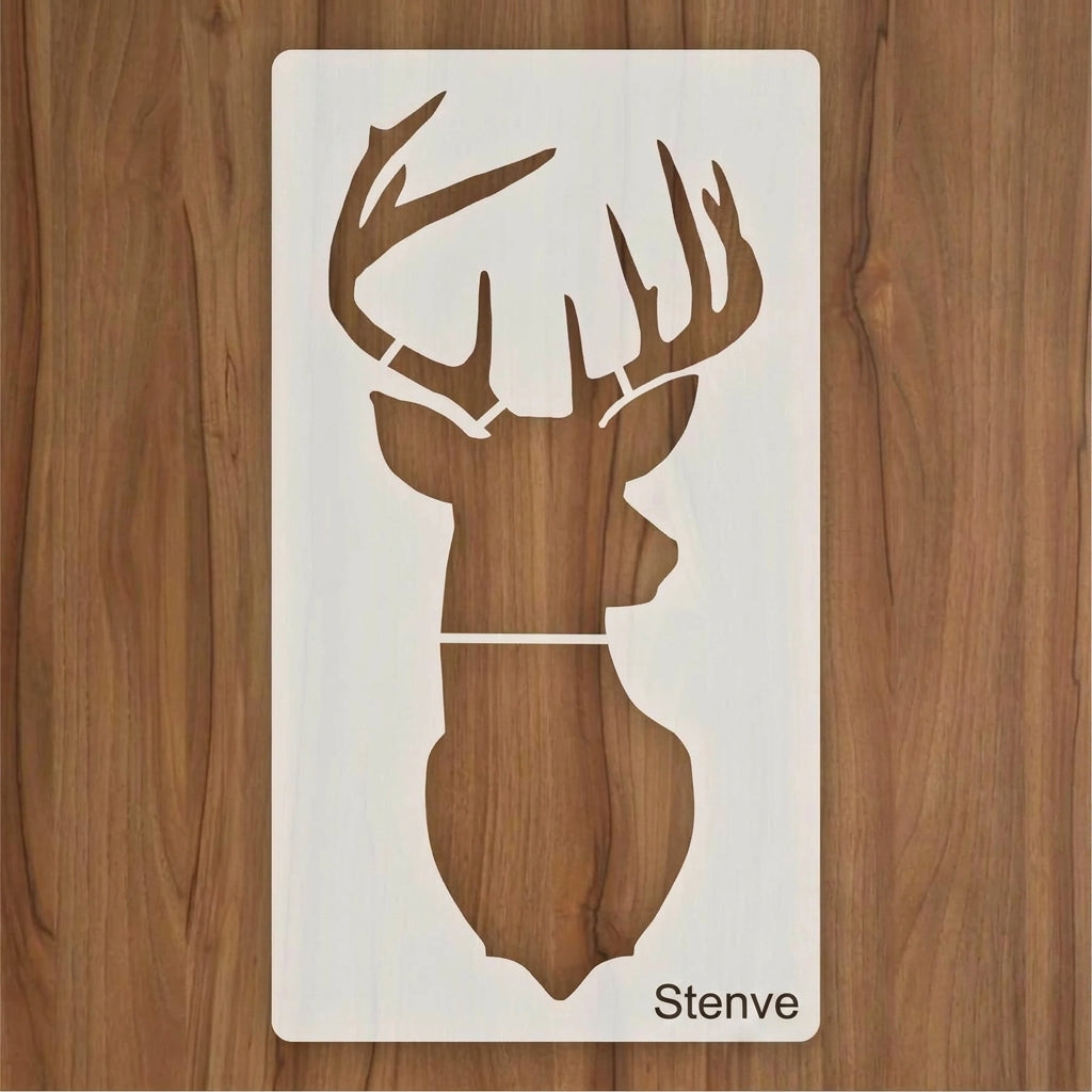 Cristmas Deer Head Reusable Stencil for Canvas and wall painting.ID# 440