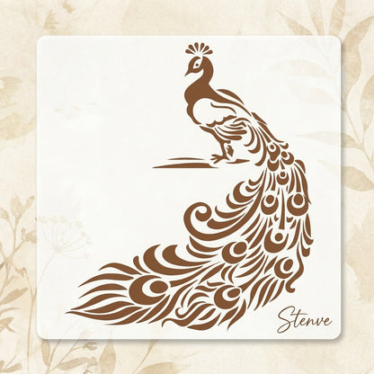Peacock Reusable Stencil for Canvas and wall painting.ID#109