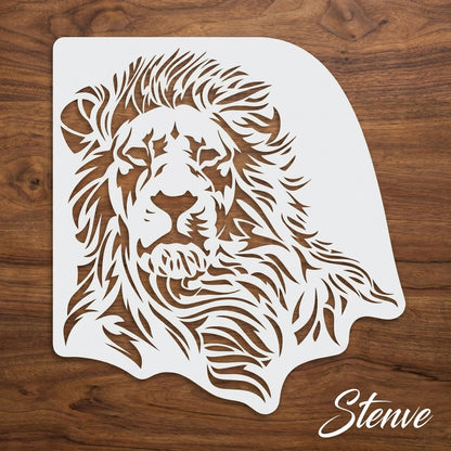 Lion Face Reusable Stencil for Canvas and wall painting.ID#77
