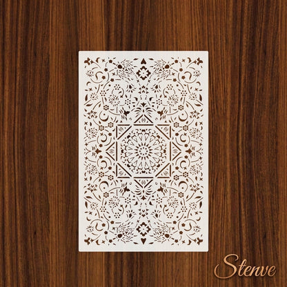 Geometric Arabesque Rug Stencil for Floor & Carpet Painting –  Design