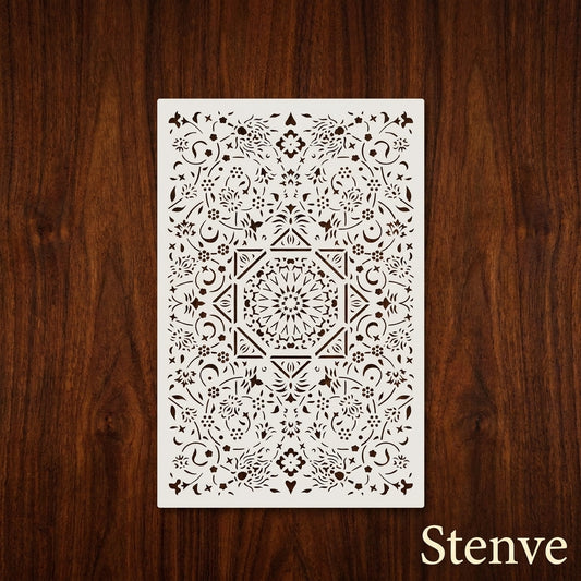 Geometric Arabesque Rug Stencil for Floor & Carpet Painting –  Design