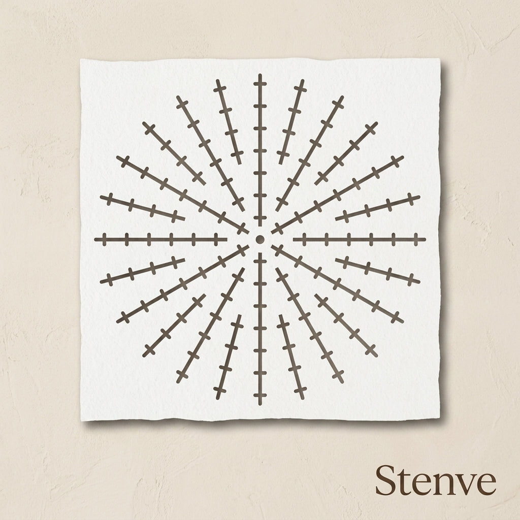 Geometric line pattern stencil Tools for DIY Craft Furniture Wood Canvas Rocks Fabric Wall Art. ID #587
