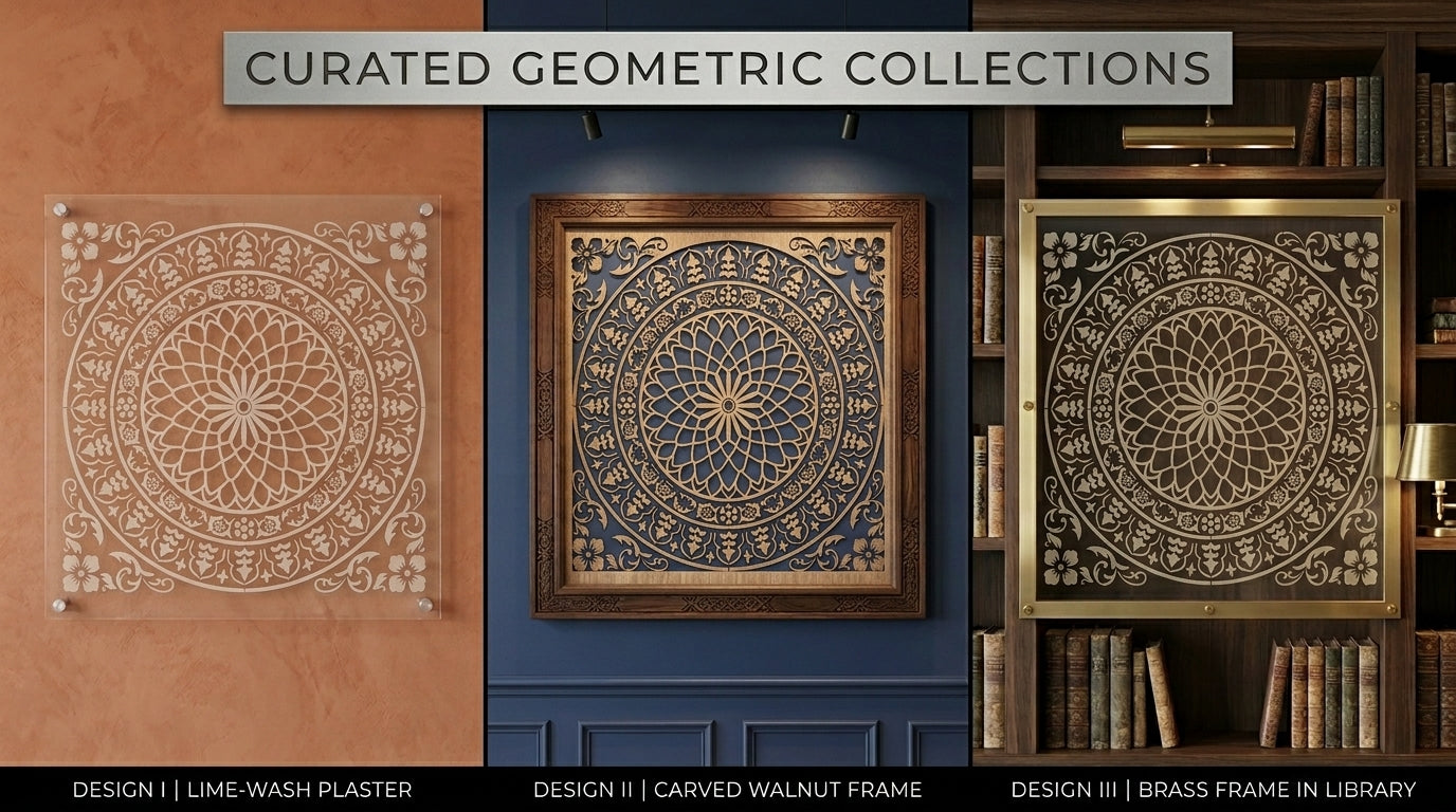 Floral Medallion Mandala Stencil for Walls, Floors & Tiles – Ornamental Decorative Pattern # ID 8