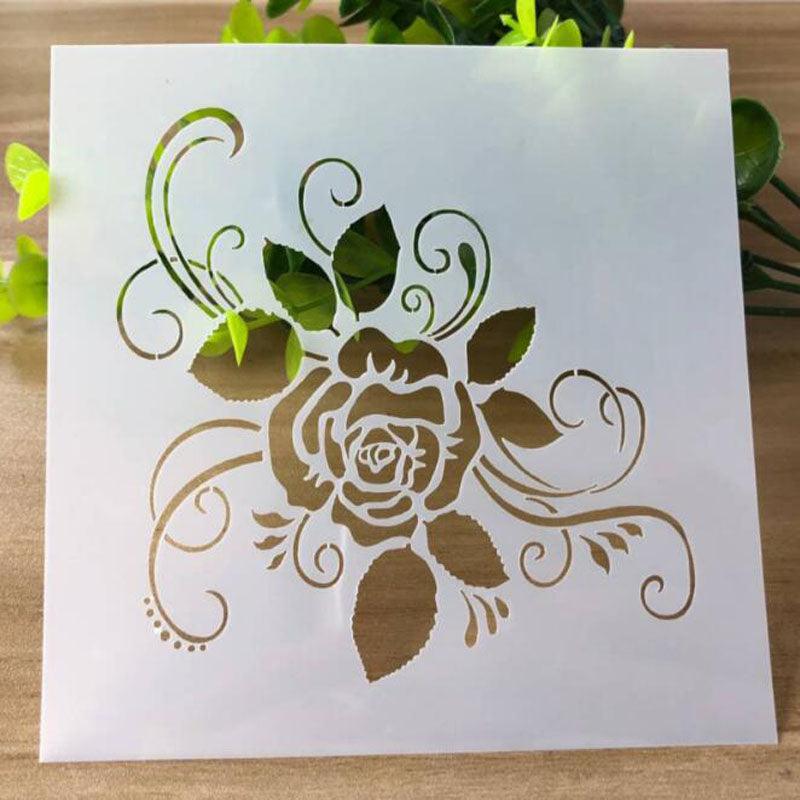 Rose Florel Stencil , Wall Stencils For wall Painting Airbrush Painting Art Cake Spray Mold DIY Decor Crafts Canvas.ID#12