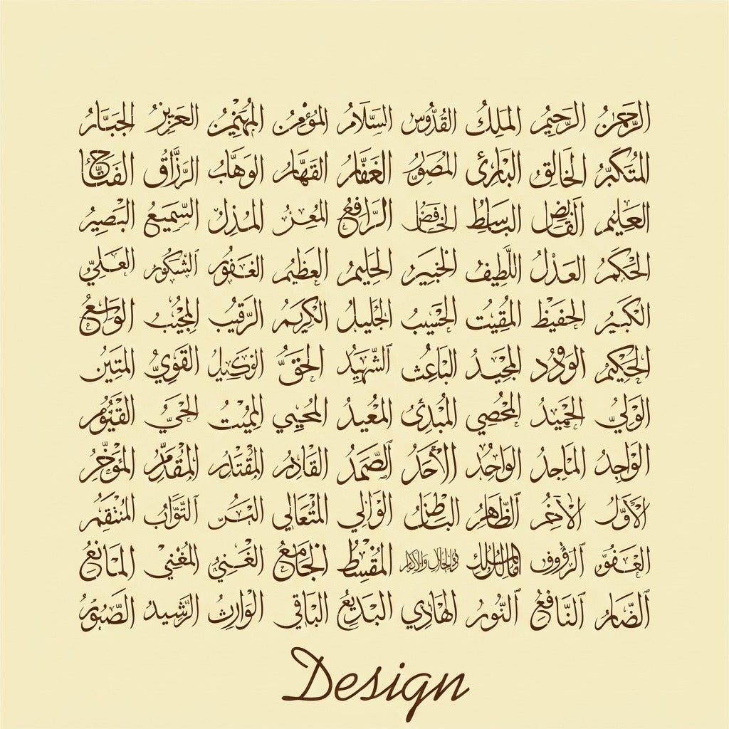 Asma Ul Husna Calligraphy Islamic Reusable Stencil for Canvas and wall painting.ID#164