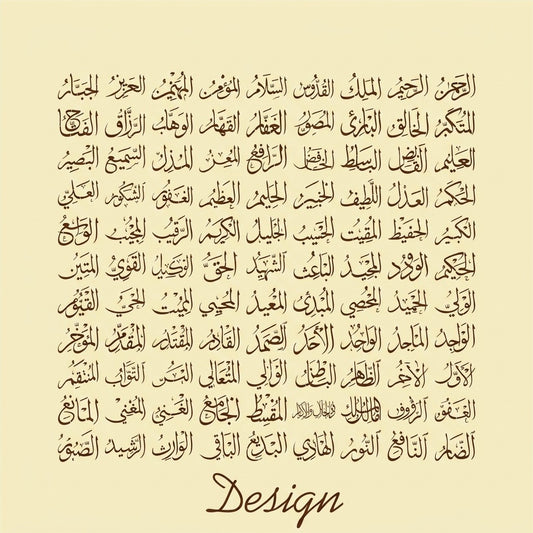 Asma Ul Husna Calligraphy Islamic Reusable Stencil for Canvas and wall painting.ID#164