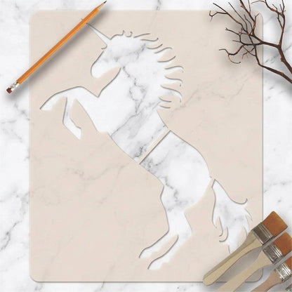Unicorn Plasma Reusable Stencil For Canvas And Wall Painting.ID#178