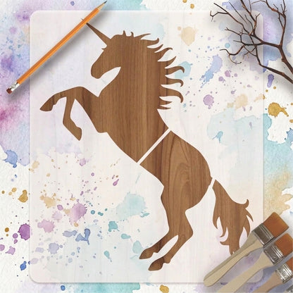 Unicorn Plasma Reusable Stencil For Canvas And Wall Painting.ID#178