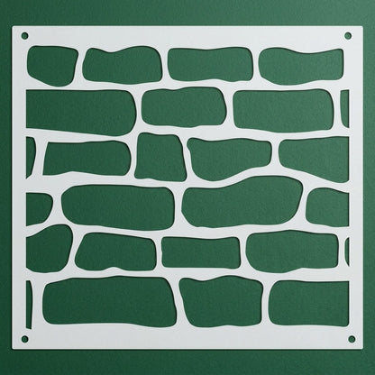 Rustic Stone Wall Brick Stencil for Wall, Concrete & Texture Paint Decor – Faux Rock Pattern