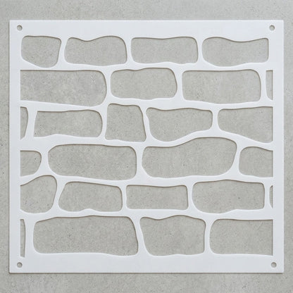 Rustic Stone Wall Brick Stencil for Wall, Concrete & Texture Paint Decor – Faux Rock Pattern