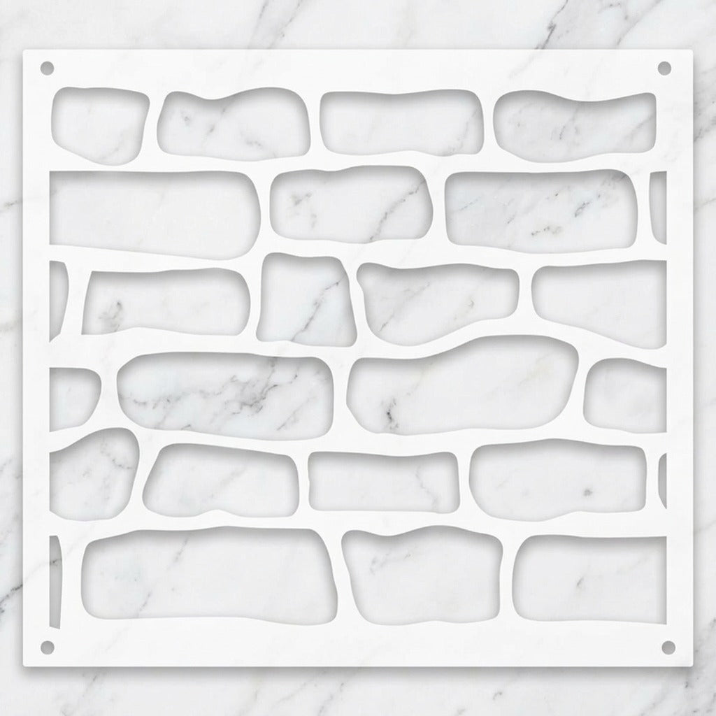 Rustic Stone Wall Brick Stencil for Wall, Concrete & Texture Paint Decor – Faux Rock Pattern