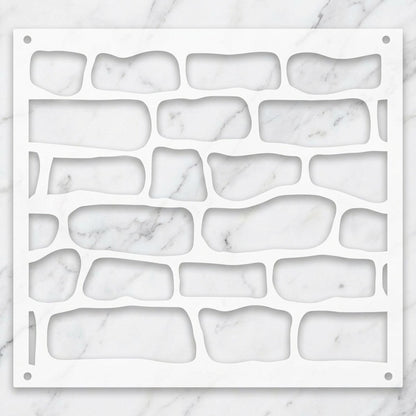 Rustic Stone Wall Brick Stencil for Wall, Concrete & Texture Paint Decor – Faux Rock Pattern