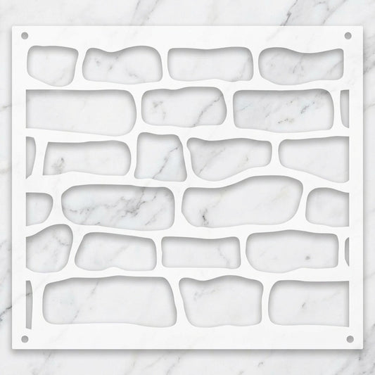 Rustic Stone Wall Brick Stencil for Wall, Concrete & Texture Paint Decor – Faux Rock Pattern