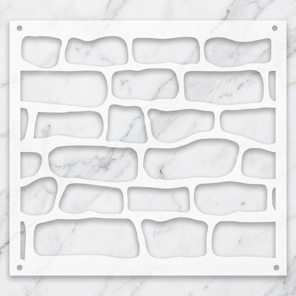 Rustic Stone Wall Brick Stencil for Wall, Concrete & Texture Paint Decor – Faux Rock Pattern