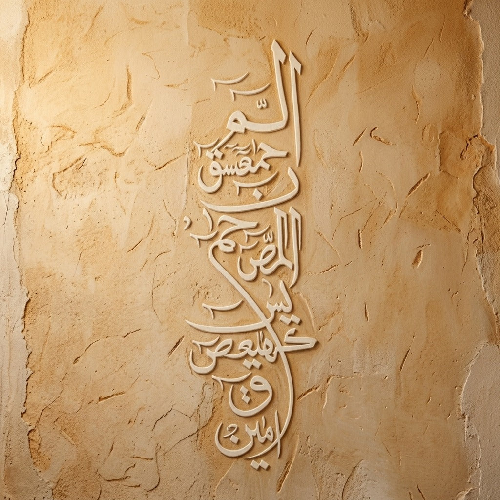 Loh e Qurani Calligraphy Islamic Reusable Stencil for Canvas and Wall Painting