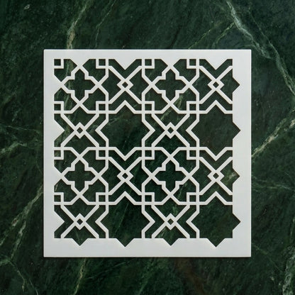 Moroccan Zellige Tile Stencil for Wall, Floor, Wood & Furniture Decor – Islamic Geometric Pattern – ID# 766