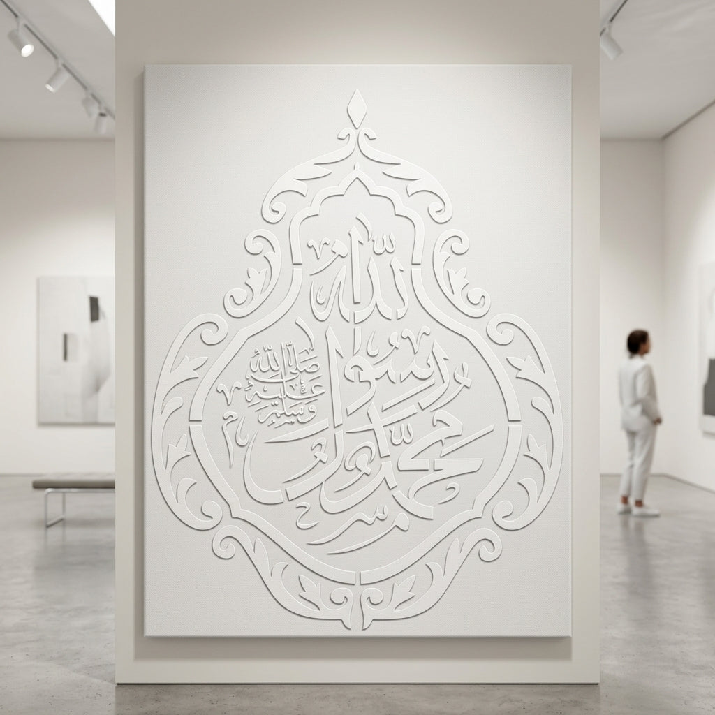 Muhammad Ur Rasool Allah Calligraphy Islamic Reusable Stencil for Canvas and wall painting.ID# 4209