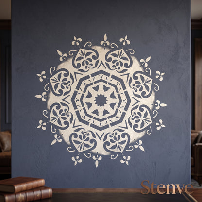 Floral Mandala Reusable Stencil For Canvas And Wall Painting.ID #463