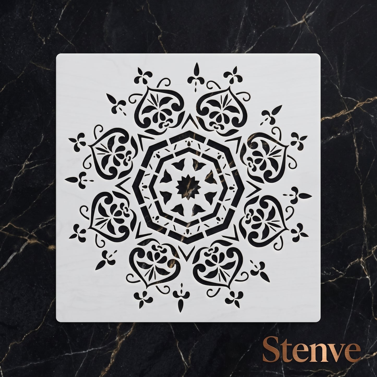 Floral Mandala Reusable Stencil For Canvas And Wall Painting.ID #463