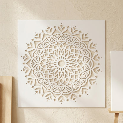 Sacred Geometry Mandala Stencil for Wall, Floor & Furniture Art – Decorative Round Mandala Pattern – ID# 726
