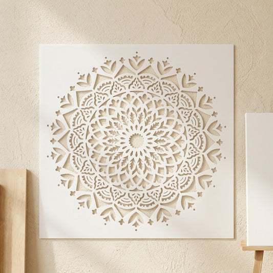 Sacred Geometry Mandala Stencil for Wall, Floor & Furniture Art – Decorative Round Mandala Pattern – ID# 726