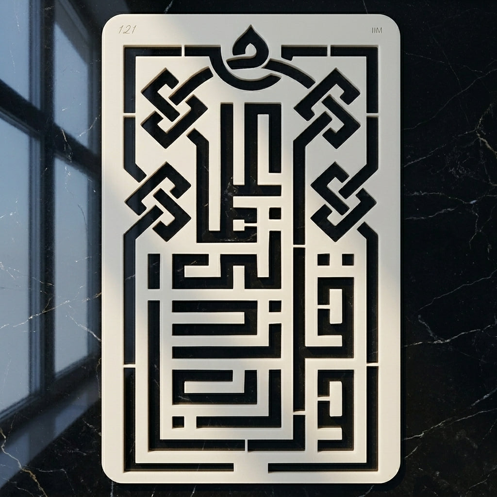 Wa Qul Rabbi Zidni Ilma Islamic Reusable Stencil for Canvas and wall painting.