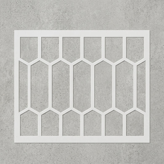 Elongated Hexagon Pattern Stencil for Wall, Floor & Furniture – Modern Geometric Honeycomb Design – ID# 768