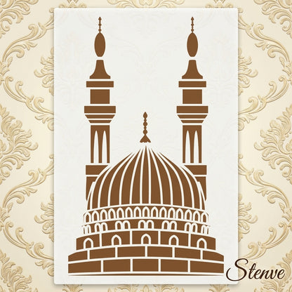 Harmony Mosque Stencil for Wall, Canvas, Wood & Islamic Décor Art – Reusable Mylar Design – ID# 29