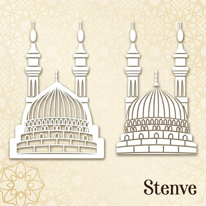 Harmony Mosque Stencil for Wall, Canvas, Wood & Islamic Décor Art – Reusable Mylar Design – ID# 29