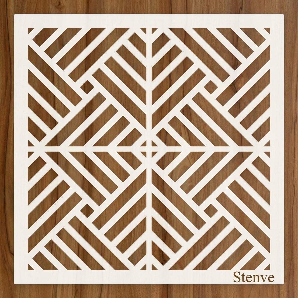 Art Deco Geometric Maze Stencil for Wall, Floor, Wood & Tile Decor – Reusable Linear Pattern – ID# 765