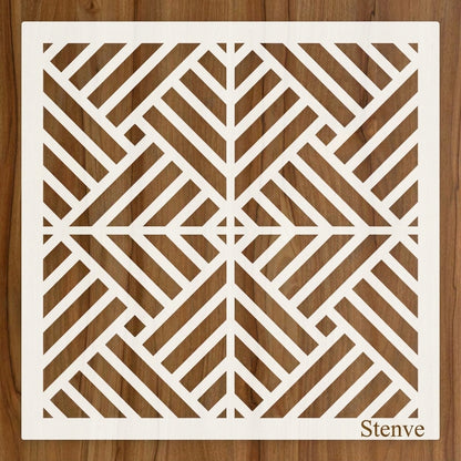 Art Deco Geometric Maze Stencil for Wall, Floor, Wood & Tile Decor – Reusable Linear Pattern – ID# 765