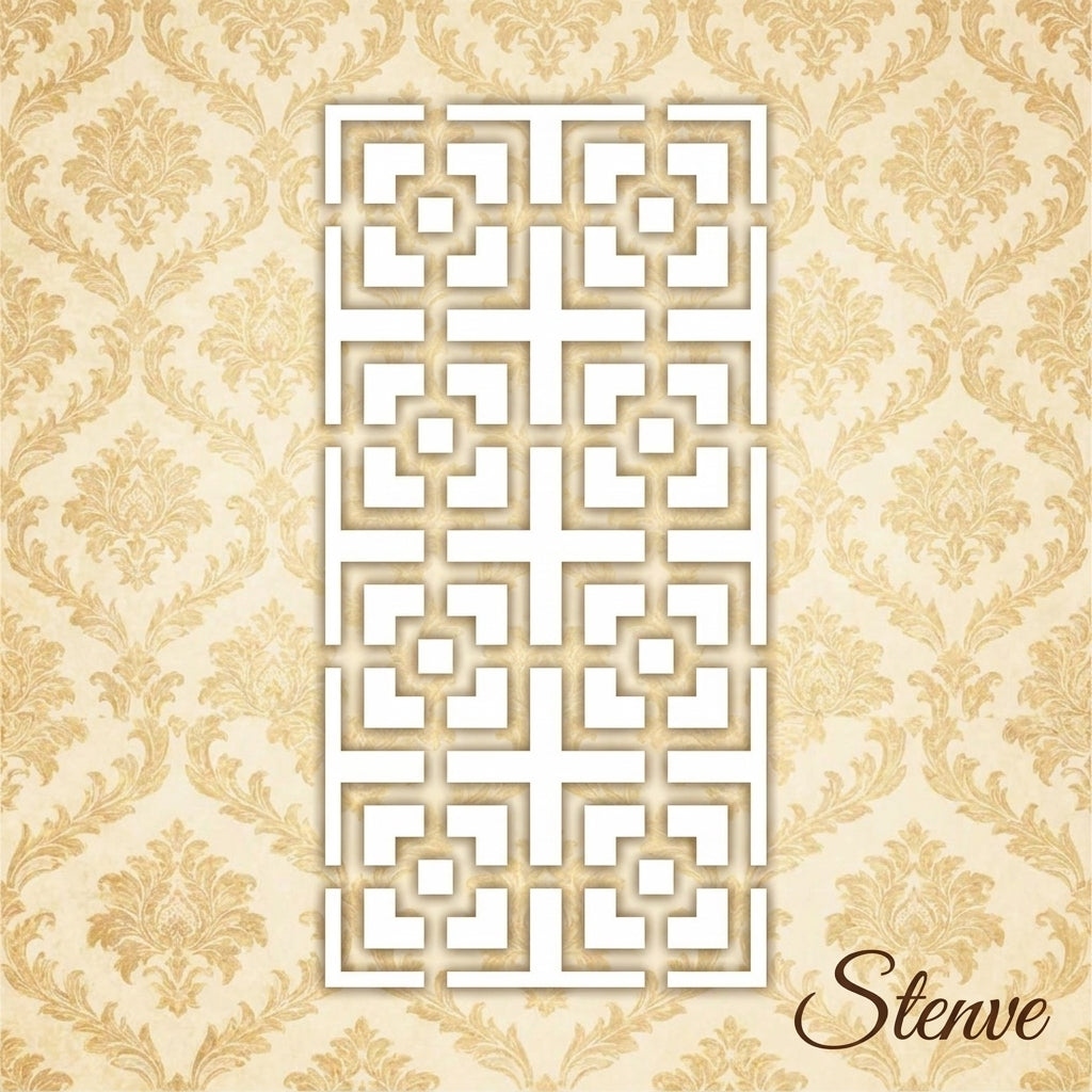 Korean symbol Jali Pattern Reusable Stencil For Canvas And Wall Painting.ID#212C – ID# 256