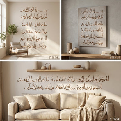 Surah-e-Fatiha Calligraphy Islamic Reusable Stencil for Canvas and wall painting.ID#4082