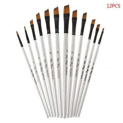 12Pcs- Original Artist Paint Brush Set Nylon Bristles Brushes for Watercolor Acrylic Oil Painting