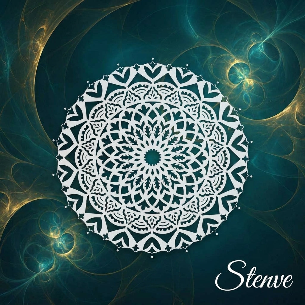 Sacred Geometry Mandala Stencil for Wall, Floor & Furniture Art – Decorative Round Mandala Pattern – ID# 726