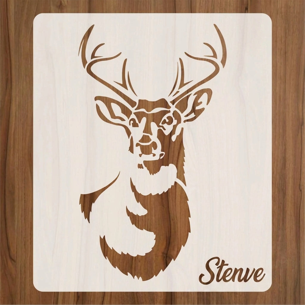 Deer Head Reusable Stencil for Canvas and wall painting.ID# 429