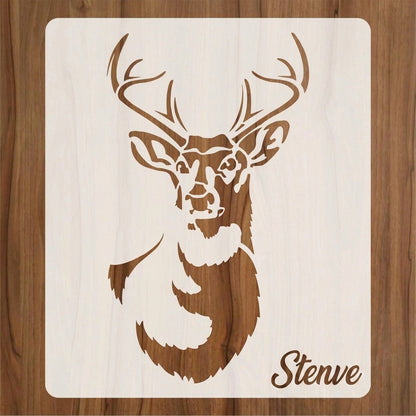 Deer Head Reusable Stencil for Canvas and wall painting.ID# 429