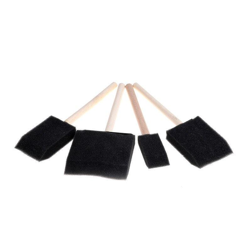 5 pcs/set Wooden Handle Foam Sponge Brush For Art Painting Graffiti Dust Cleaning Painting Tool Drawing Toys