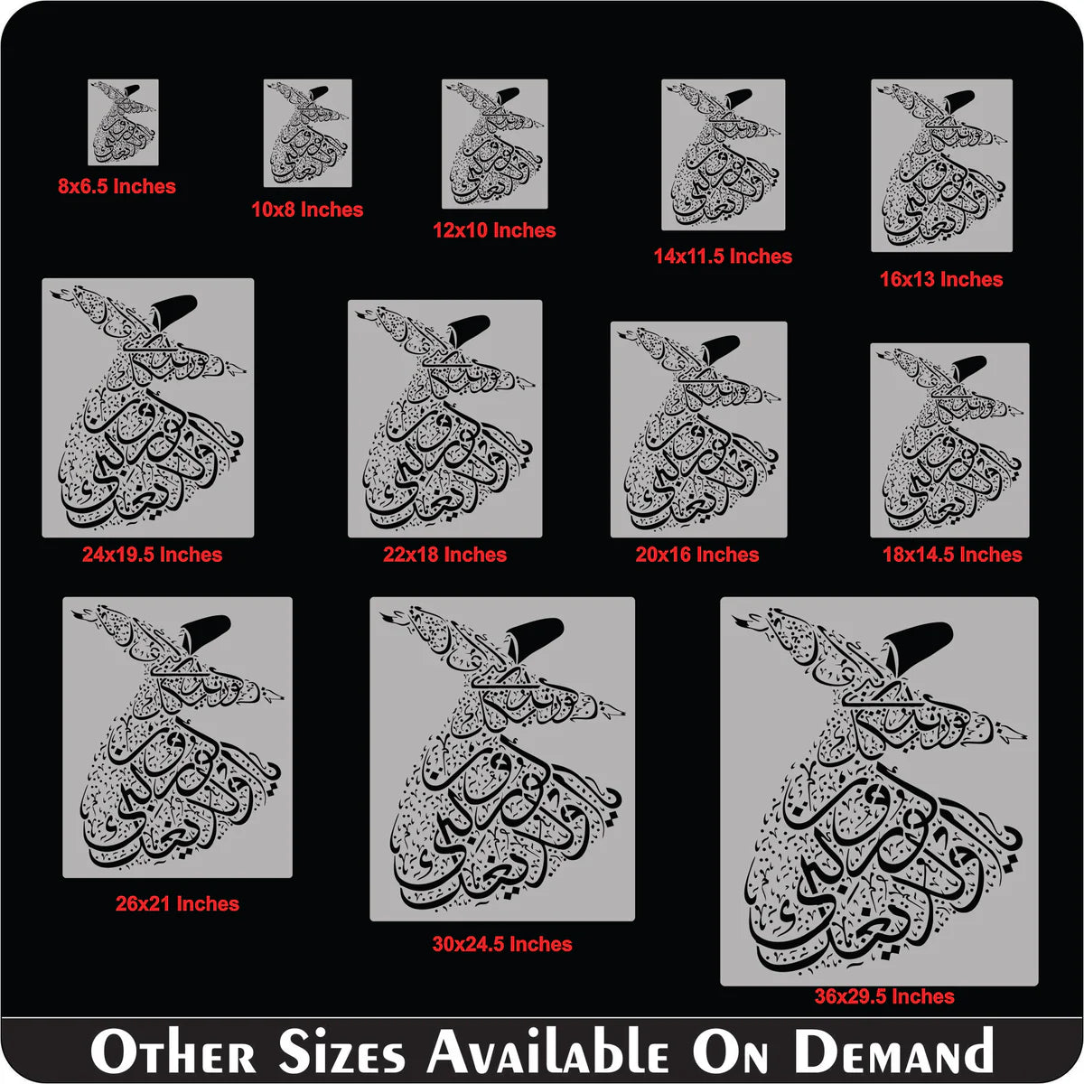 Sufi Dervish Reusable Stencil For Canvas And Wall Painting #ID 2